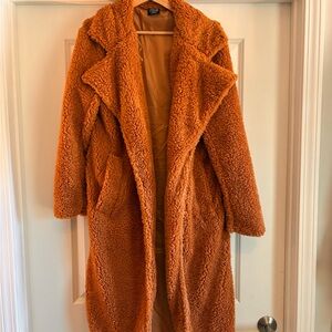 Zara Warm Rust Teddy Jacket